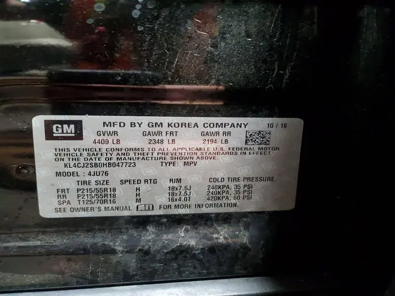 2017 BUICK ENCORE SPORT TOURING  