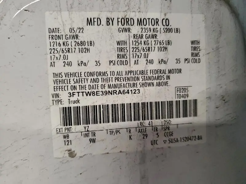 2022 FORD MAVERICK XL  