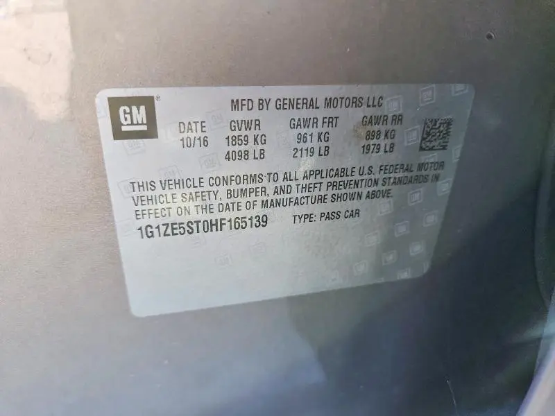 2017 CHEVROLET MALIBU LT  