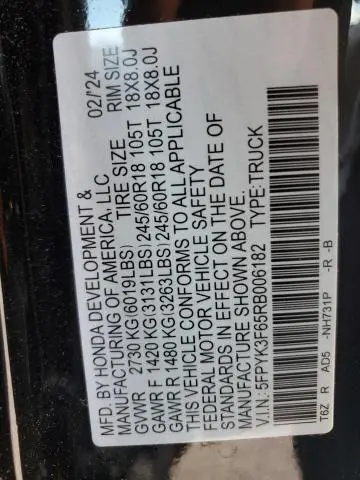 2024 HONDA RIDGELINE TRAIL SPORT  