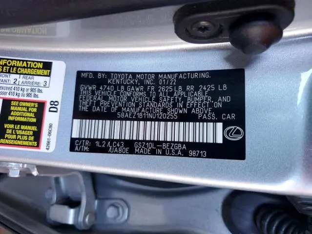 2022 LEXUS ES 350 BASE  