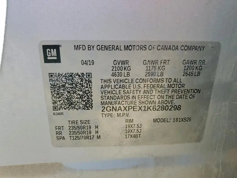 2019 CHEVROLET EQUINOX PREMIER  