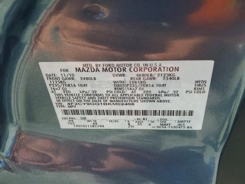 2011 MAZDA TRIBUTE S  