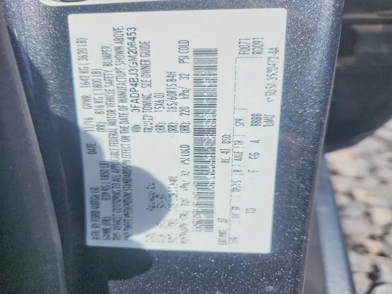 2016 FORD FIESTA SE  