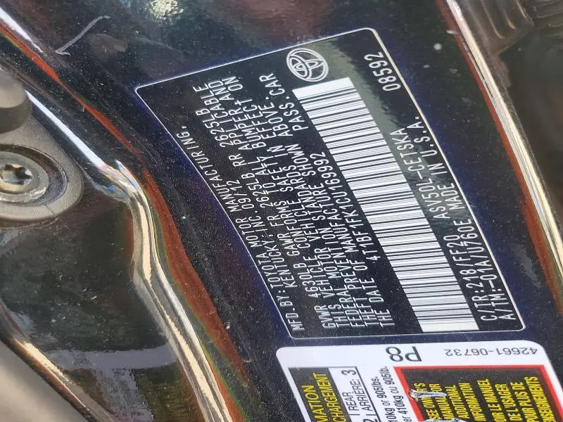 2012 TOYOTA CAMRY SE SPORT LIMITED EDITION  