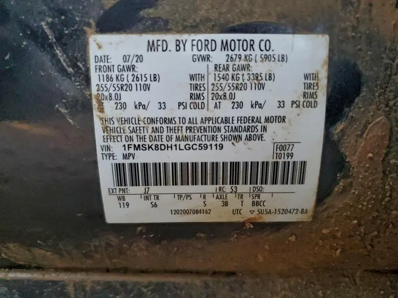 2020 FORD EXPLORER XLT  