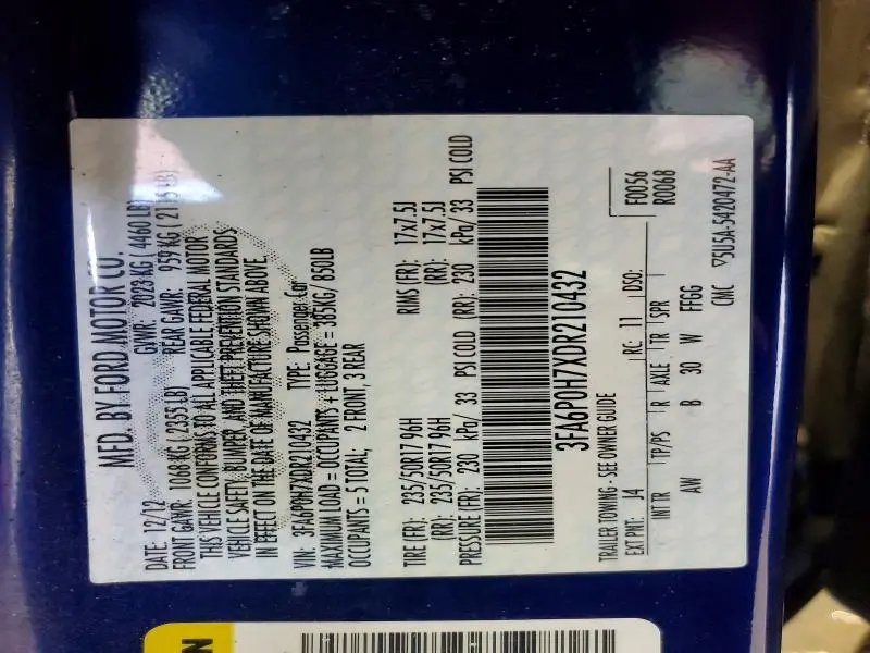 2013 FORD FUSION SE  