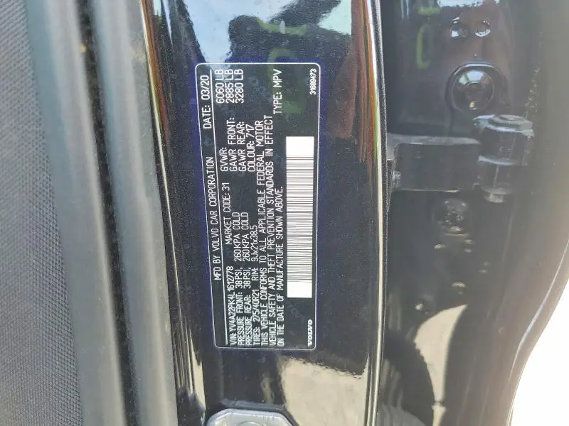 2020 VOLVO XC90 T6 MOMENTUM  