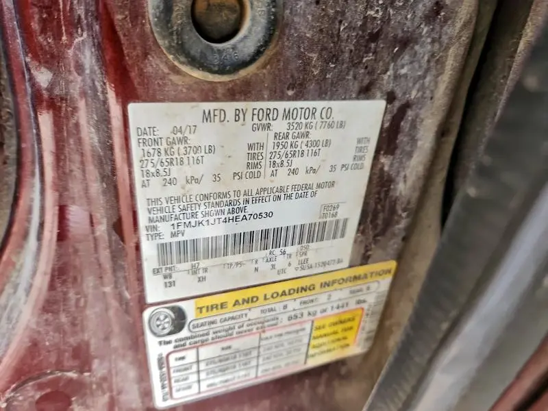 2017 FORD EXPEDITION EL XLT  