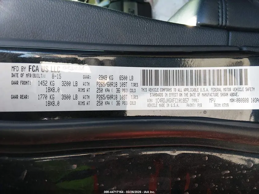 2015 DODGE DURANGO SXT