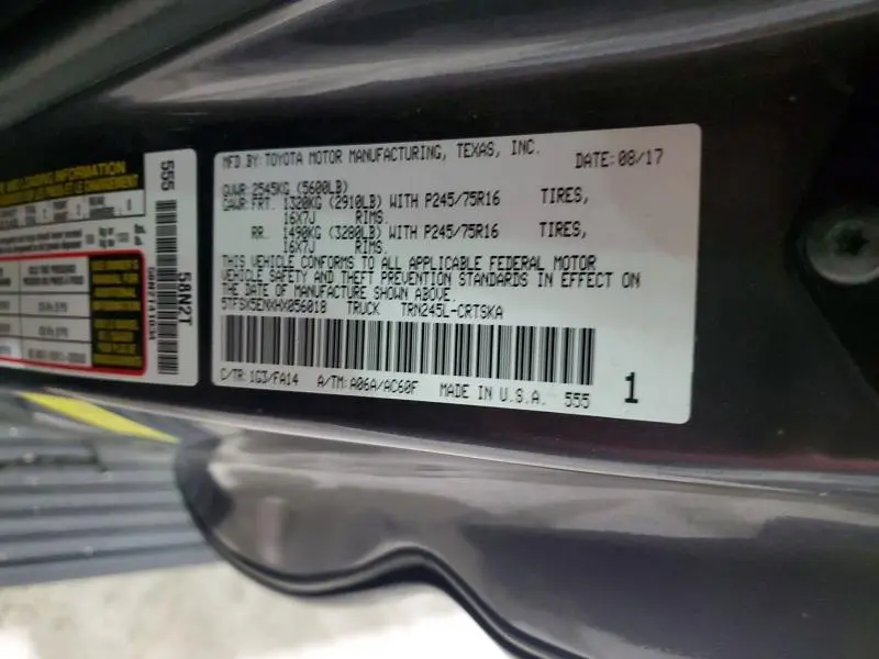 2017 TOYOTA TACOMA SR  