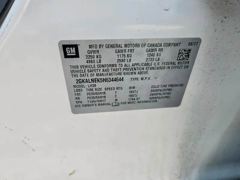 2017 GMC TERRAIN SLE  