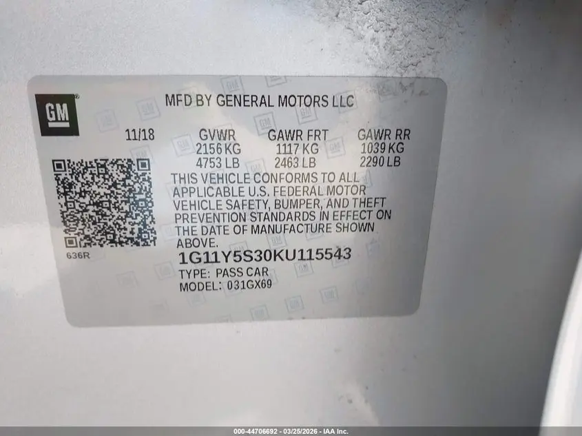 2019 CHEVROLET IMPALA LS