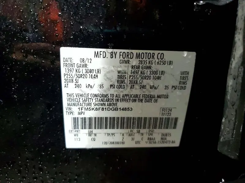 2013 FORD EXPLORER LIMITED  