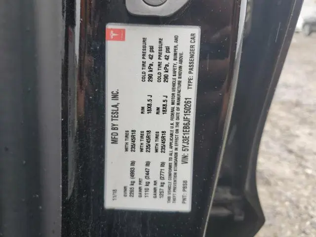 2018 TESLA MODEL 3   