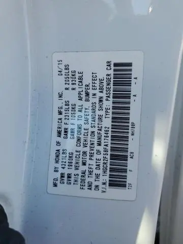 2015 HONDA ACCORD SPORT  