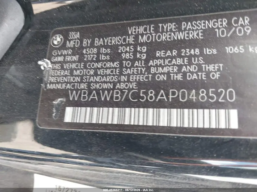 2010 BMW 335I  