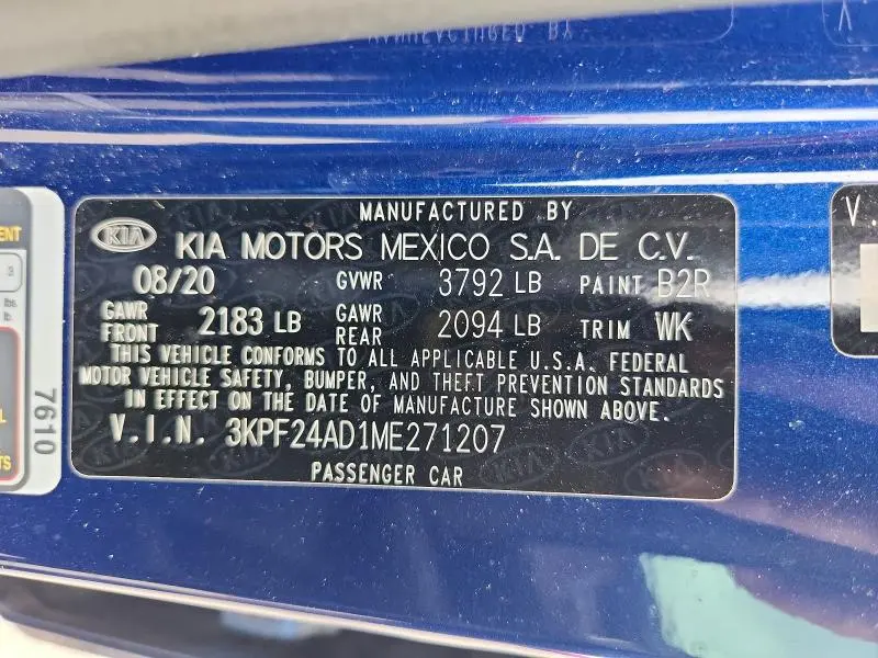2021 KIA FORTE LXS  