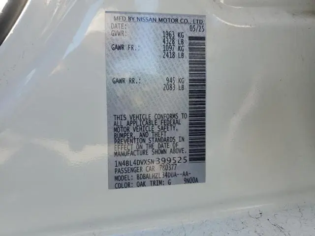 2025 NISSAN ALTIMA SV  