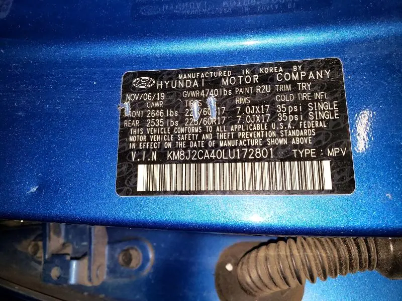 2020 HYUNDAI TUCSON SE  