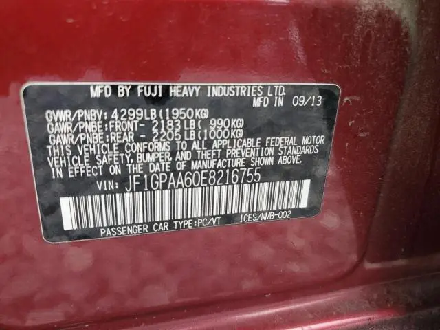 2014 SUBARU IMPREZA   