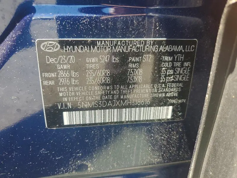 2021 HYUNDAI SANTA FE SEL  