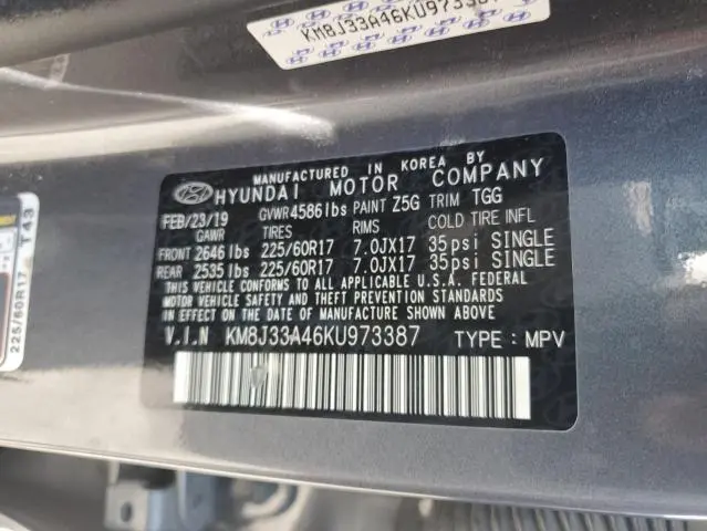 2019 HYUNDAI TUCSON LIMITED  
