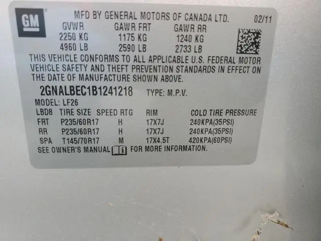 2011 CHEVROLET EQUINOX LS  