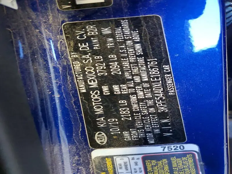 2020 KIA FORTE EX  