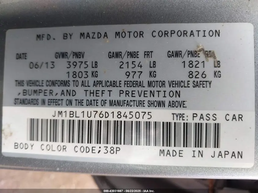 2013 MAZDA MAZDA3 I SPORT