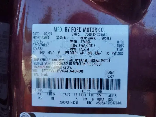 2010 FORD F150 SUPERCREW  