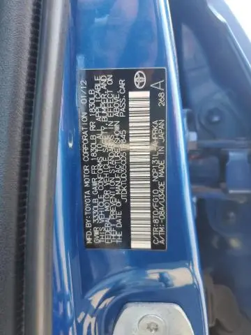 2012 TOYOTA YARIS   