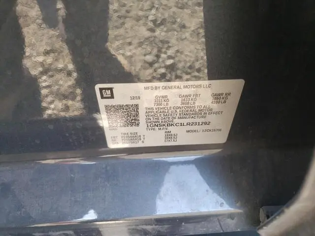 2020 CHEVROLET TAHOE K1500 LT  