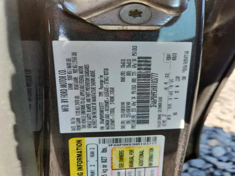 2017 FORD FUSION SE  