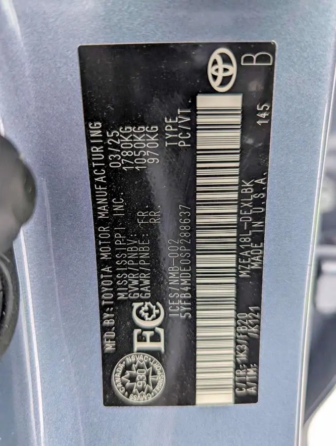 2025 TOYOTA COROLLA LE  