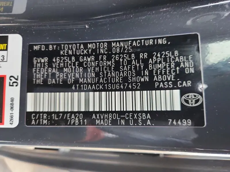 2025 TOYOTA CAMRY XSE  