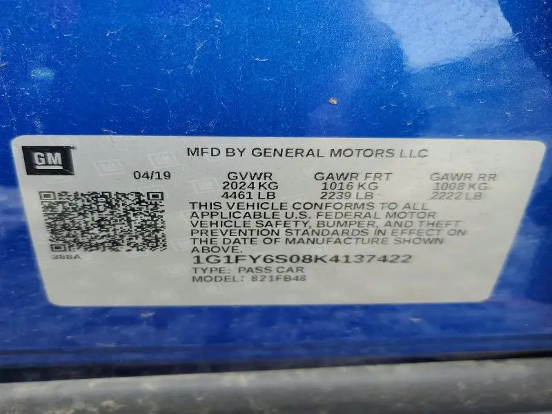 2019 CHEVROLET BOLT EV LT  