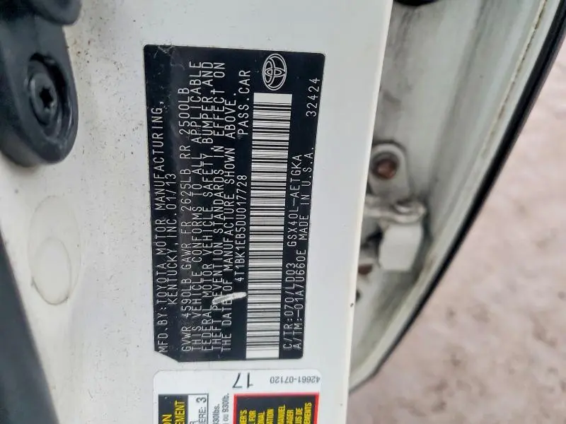 2013 TOYOTA AVALON BASE  