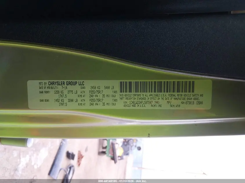 2015 JEEP WRANGLER UNLIMITED SPORT