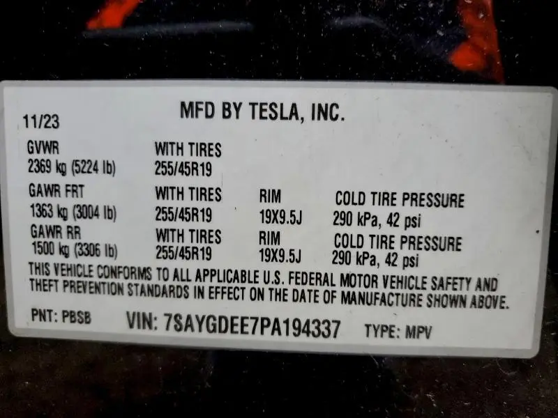 2023 TESLA MODEL Y   