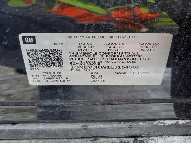 2020 CHEVROLET TRAVERSE RS  