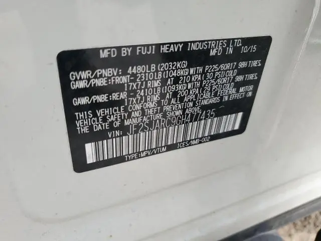 2016 SUBARU FORESTER 2.5I LIMITED  