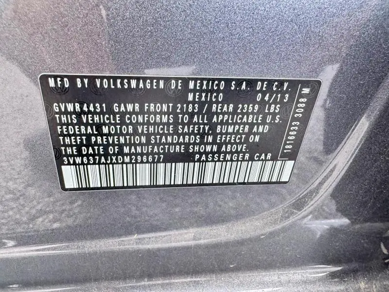 2013 VOLKSWAGEN JETTA HYBRID  