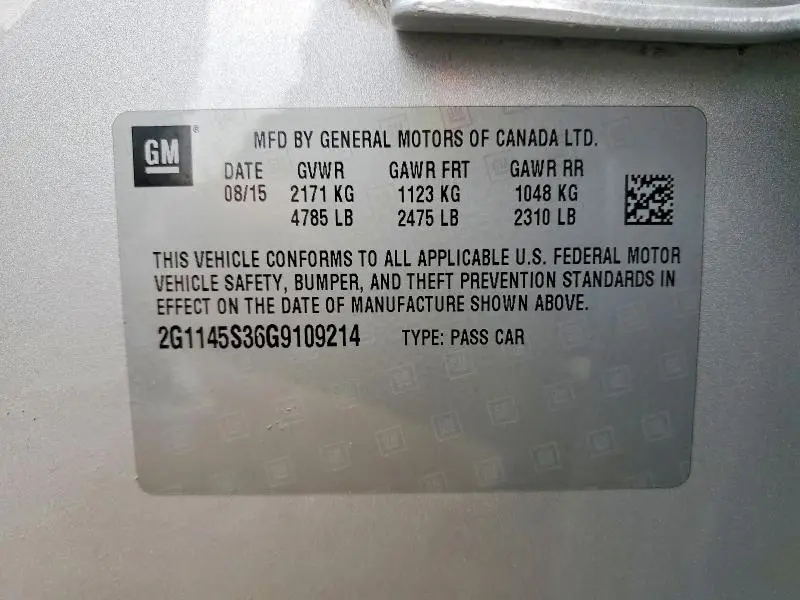 2016 CHEVROLET IMPALA LTZ  