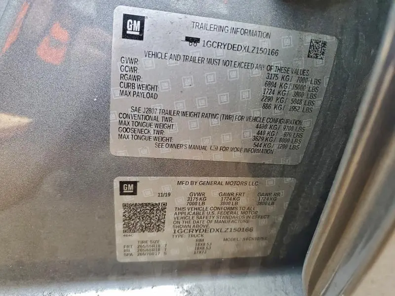 2020 CHEVROLET SILVERADO K1500 LT  