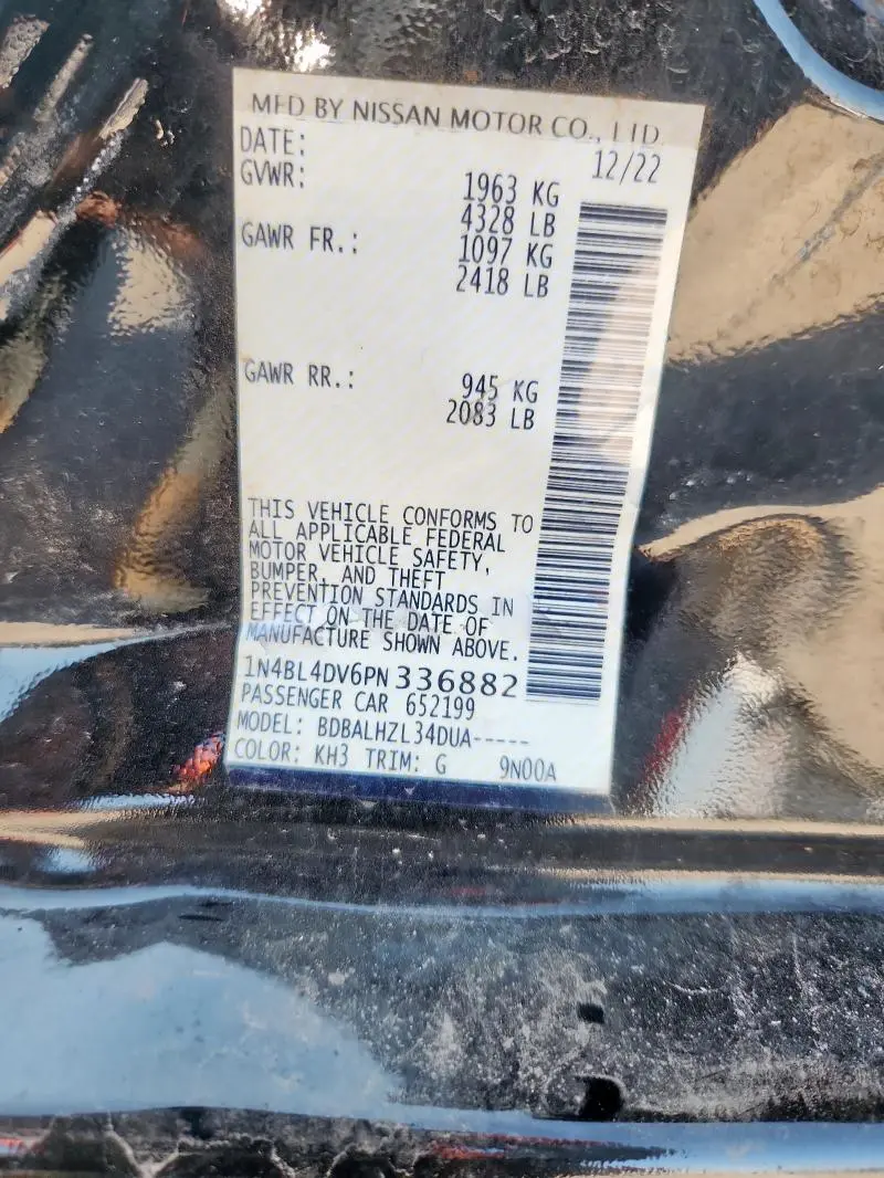 2023 NISSAN ALTIMA SV  