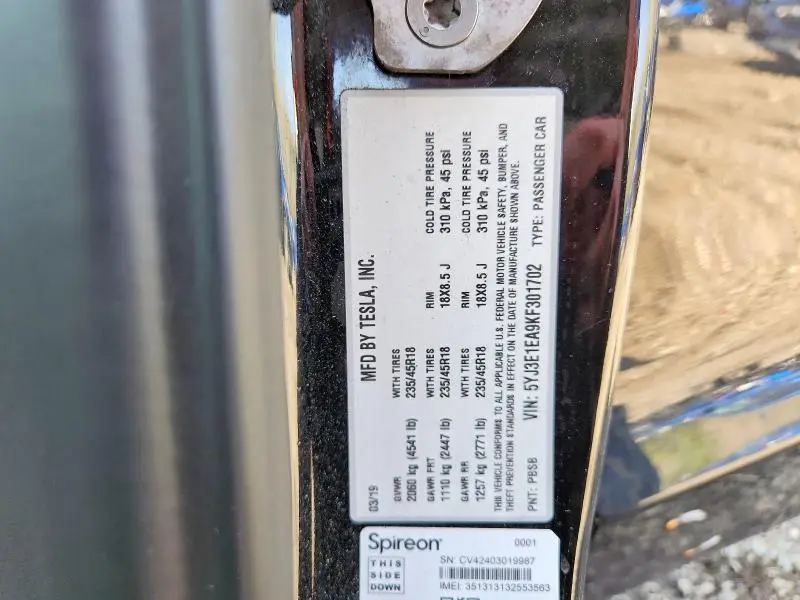 2019 TESLA MODEL 3   