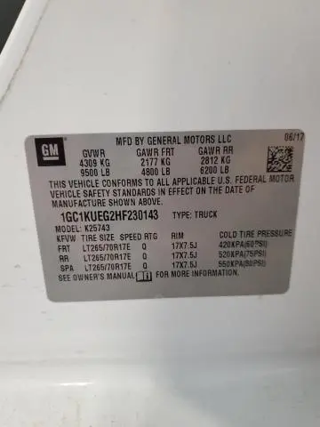 2017 CHEVROLET SILVERADO K2500 HEAVY DUTY  