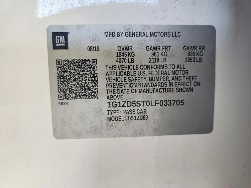 2020 CHEVROLET MALIBU LT  