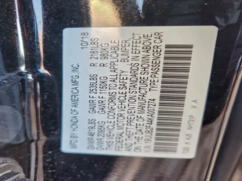 2019 ACURA TLX TECHNOLOGY  